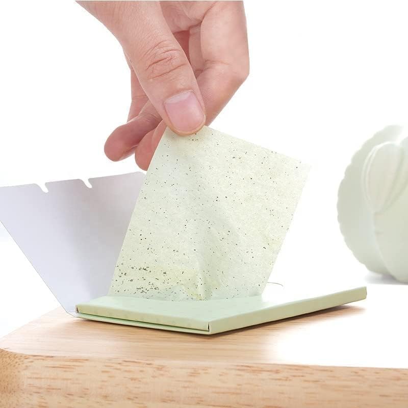 GLNRM Bamboo Charcoal & Green Tea Oil Absorbing Sheets - Natural Face Oil Blotting Paper for Shine Control | Perfect for Oily Skin, Makeup Touch-Ups & On-the-Go Use
