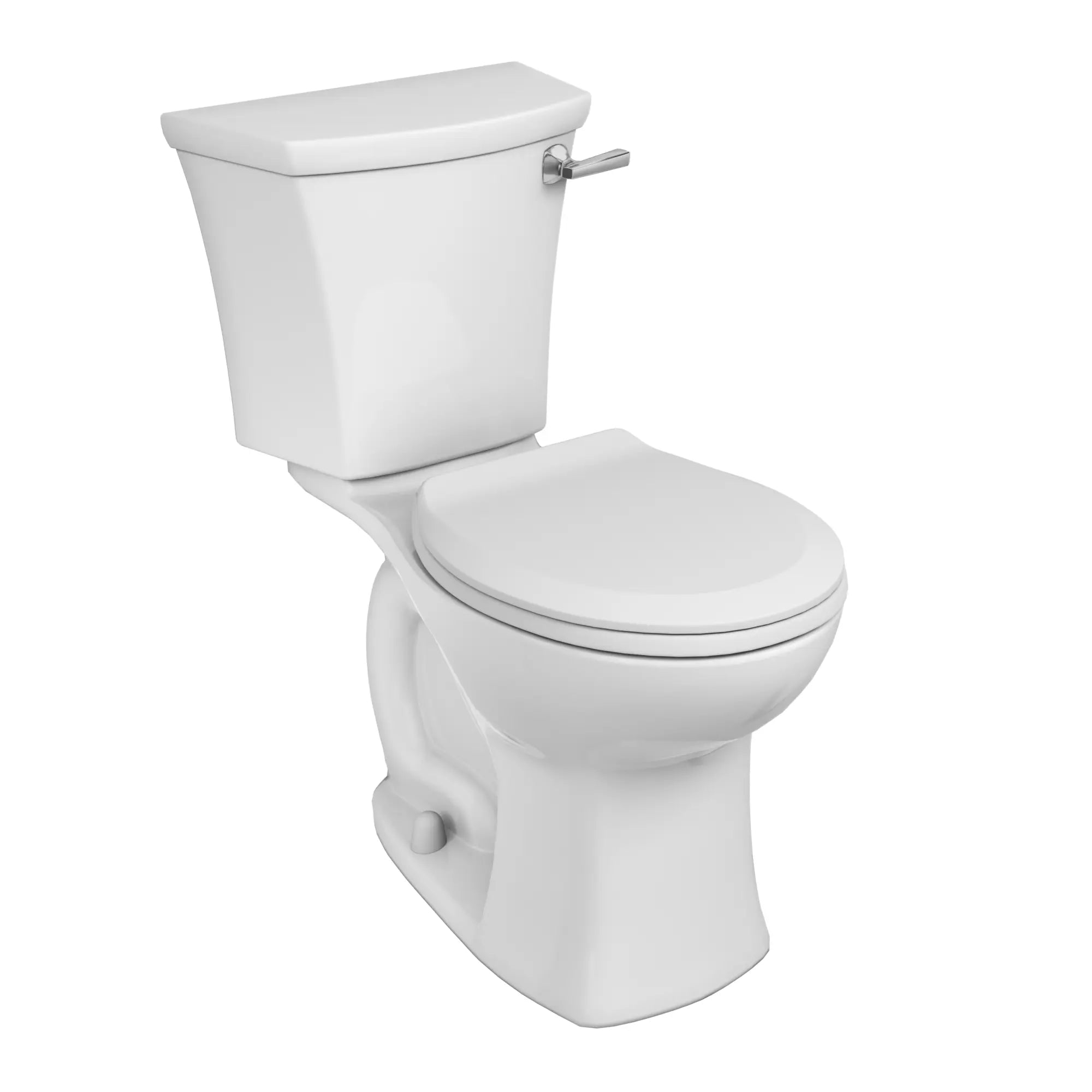 Edgemere® Two-Piece 1.28 GPF/4.8 LPF Round Front Right-Hand Trip Lever Toilet with Seat & Wax Ring - Water Efficient Chair Height Toilet for Small Bathrooms & Powder Rooms