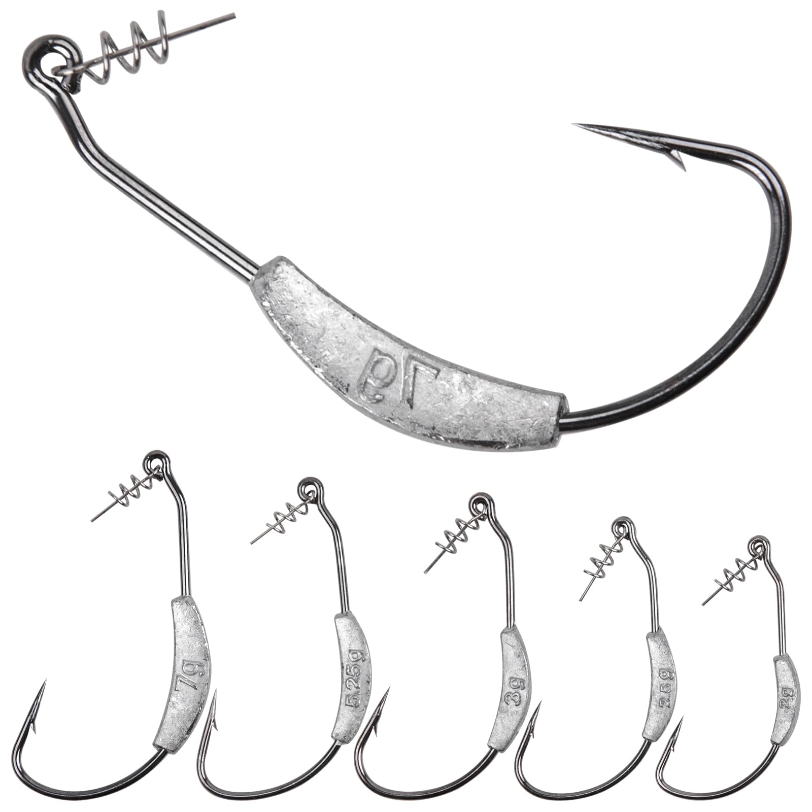 Weighted Swimbait Hooks with Twist Lock - Bass Fishing Jig Heads for Soft Plastic Worms (Sizes 1/0-5/0) - Perfect for Freshwater and Saltwater Fishing, Kayak Angling, and Tournament Bass Fishing