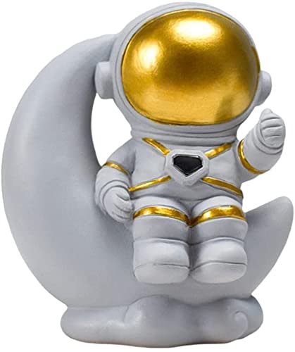 Modern Astronaut Sculpture - Resin Spaceman Statue Figurine for Desktop, Bedroom & Home Decor | Unique Gift for Space Enthusiasts | Perfect for Office Desk, Bookshelf & Nightstand Display