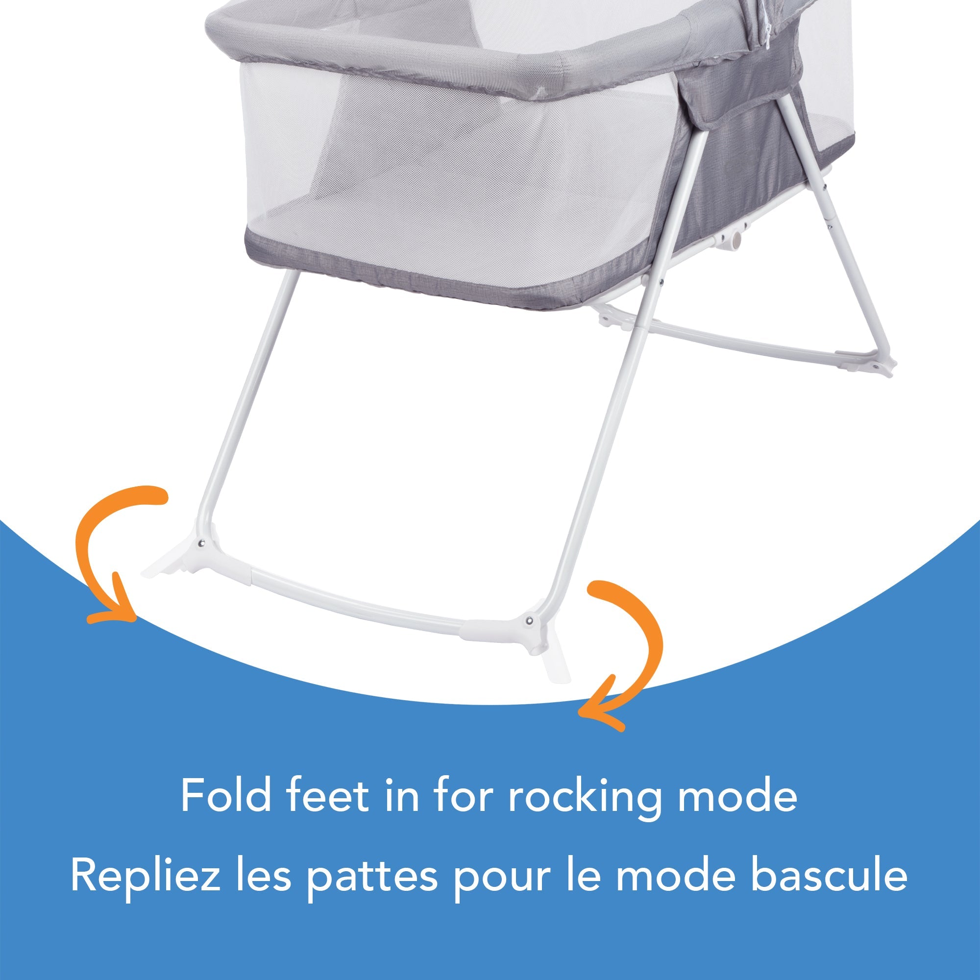 Cosco Sleep Spot Bassinet - Lightweight Portable Baby Crib with Breathable Mesh Sides, Grey - Perfect for Nursery, Travel & Bedside Sleeping