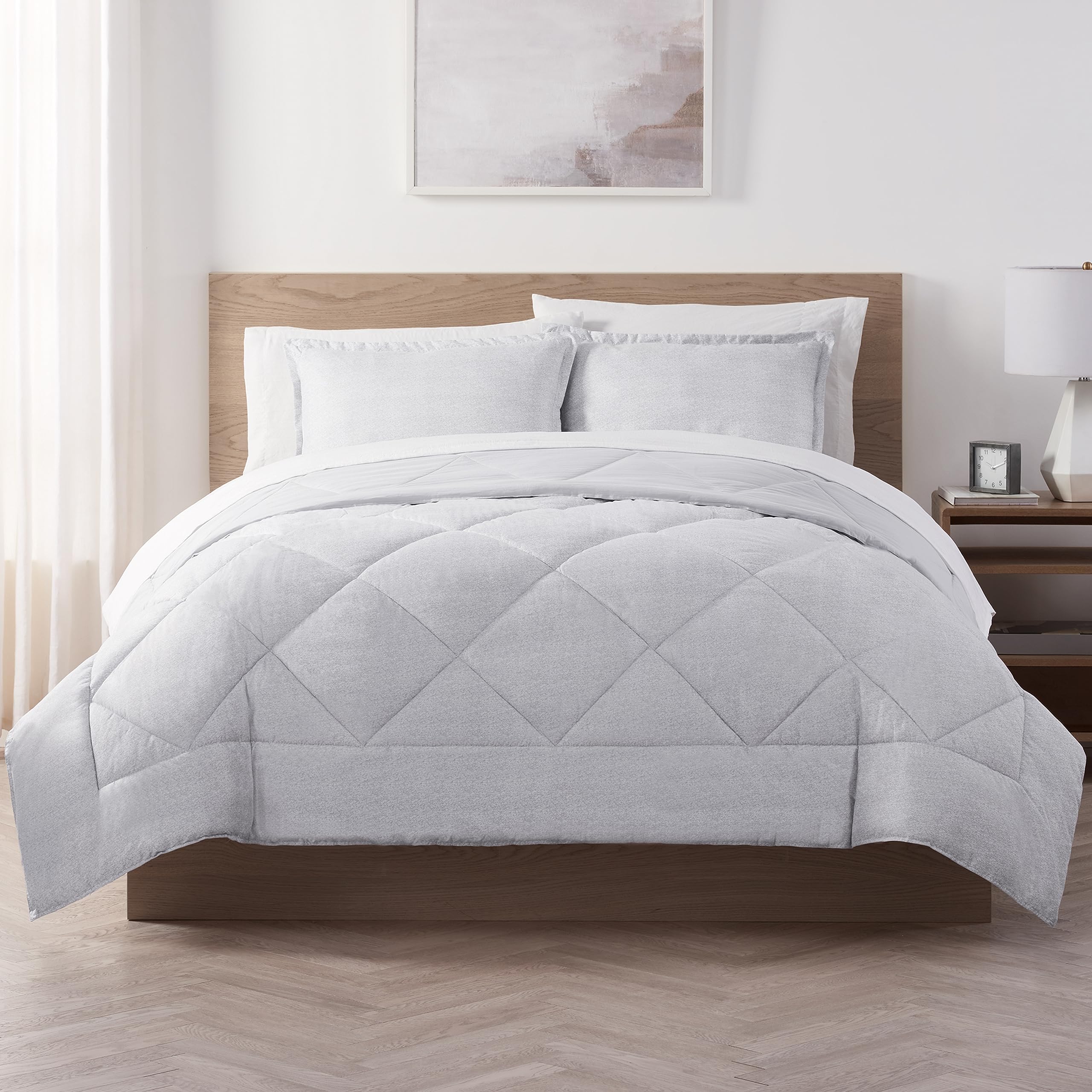 Serta SuperSoft Cooling 5-Piece Reversible Comforter Set with Sheets & Pillowcases - All-Season Microfiber Bedding for Twin/Twin XL Beds | Perfect for Guest Rooms, Dorms & Cozy Nights