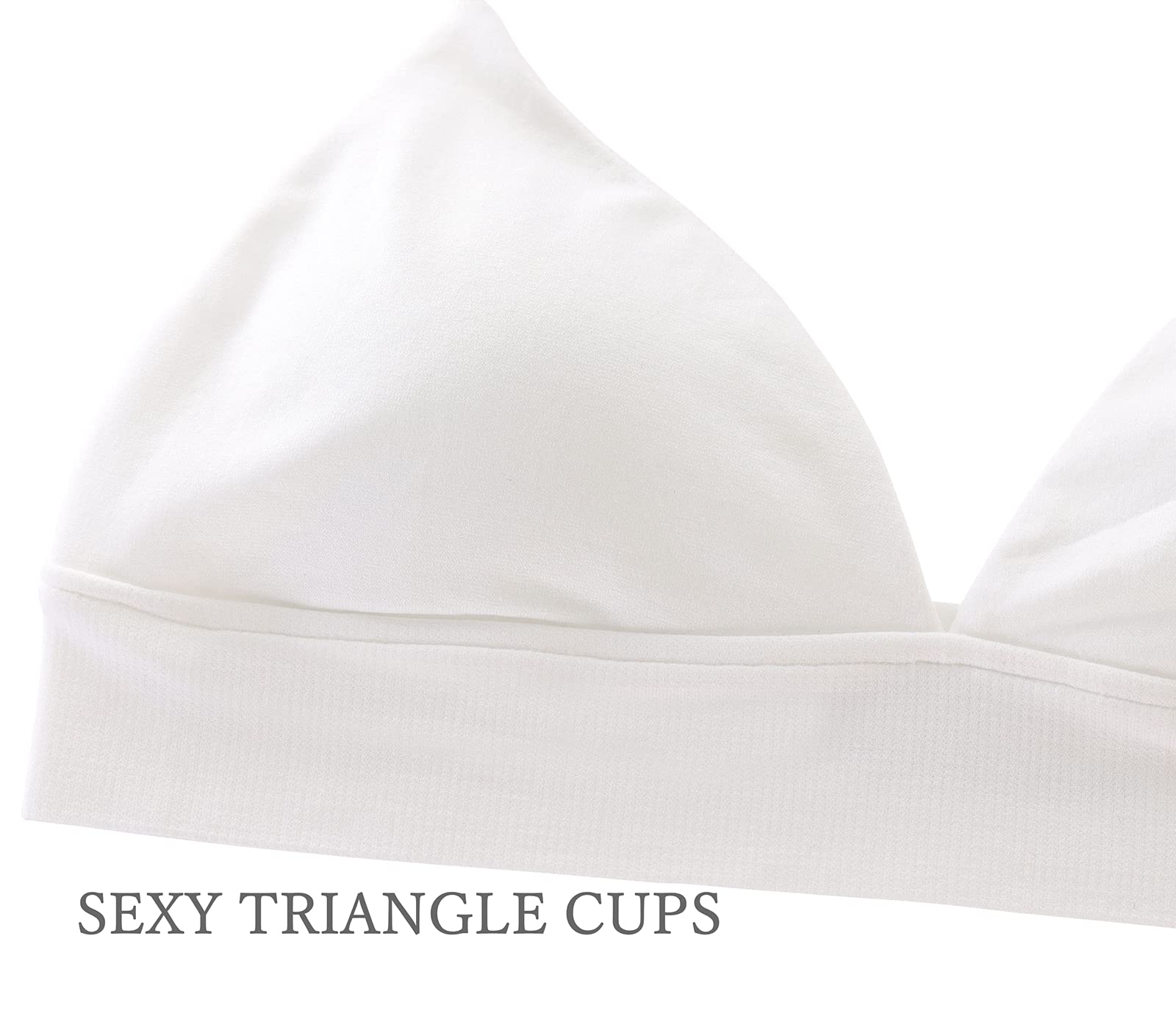 INIBUD Women's Wireless Bralette - Triangle Cups with Removable Padding, Pull-On Comfort for Everyday Wear | Perfect for Yoga, Lounge & Sleep