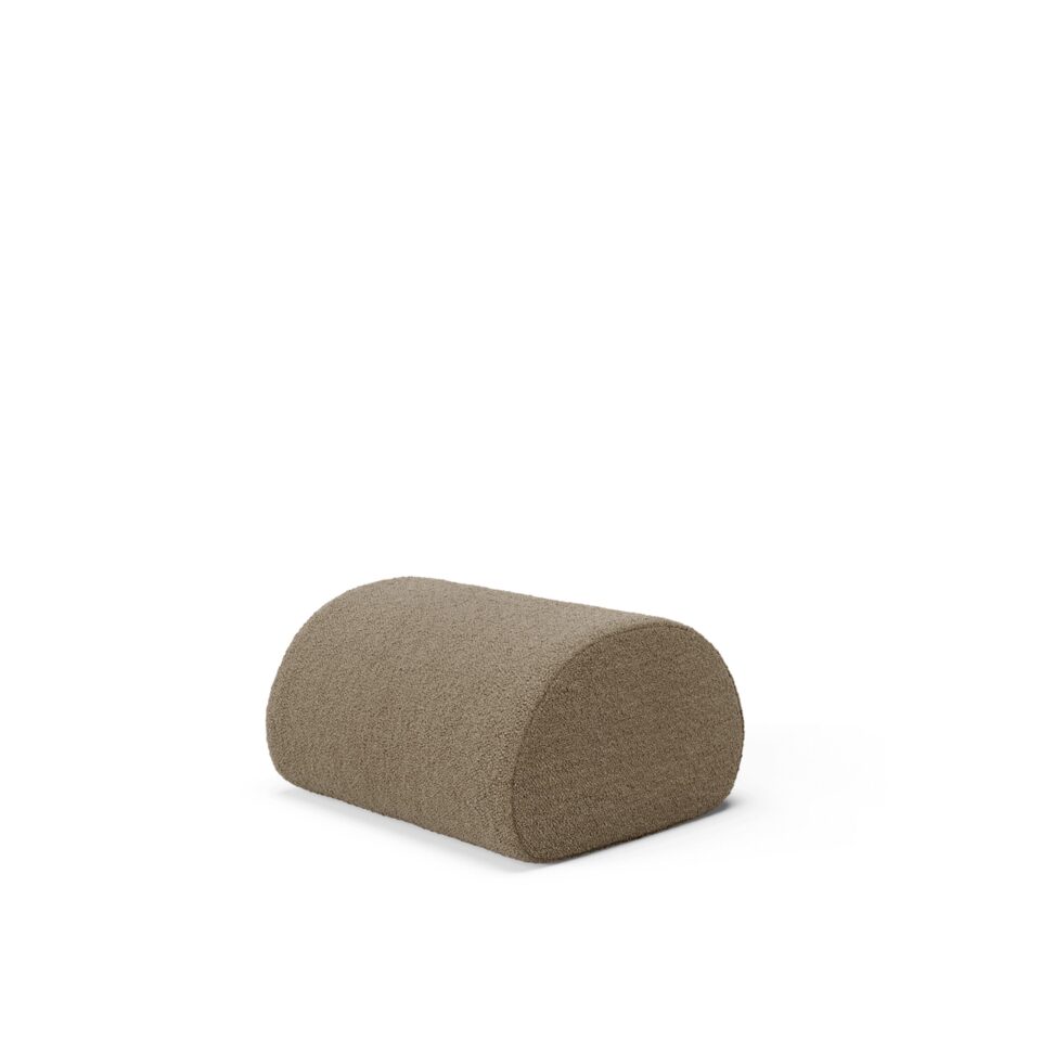 FERM LIVING Rouli Pouf - Pure Bouclé/Sand Textured Round Ottoman Stool - Modern Boho Home Decor for Living Room, Bedroom & Nursery