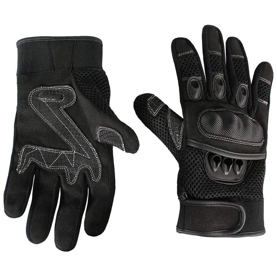 Open Road Hard Knuckle Mesh Motorcycle Gloves - Breathable Protective Riding Gloves for Men & Women - Perfect for Cruiser, Touring & Street Biking