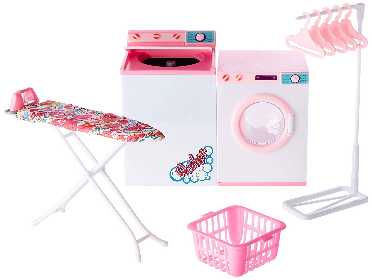 Ivory Gloria Dollhouse Furniture - Laundry Room Playset with Iron & Ironing Table | Miniature Doll Accessories for Pretend Play & Collectors | Perfect for Dollhouse Decor & Kids Role Playing Games