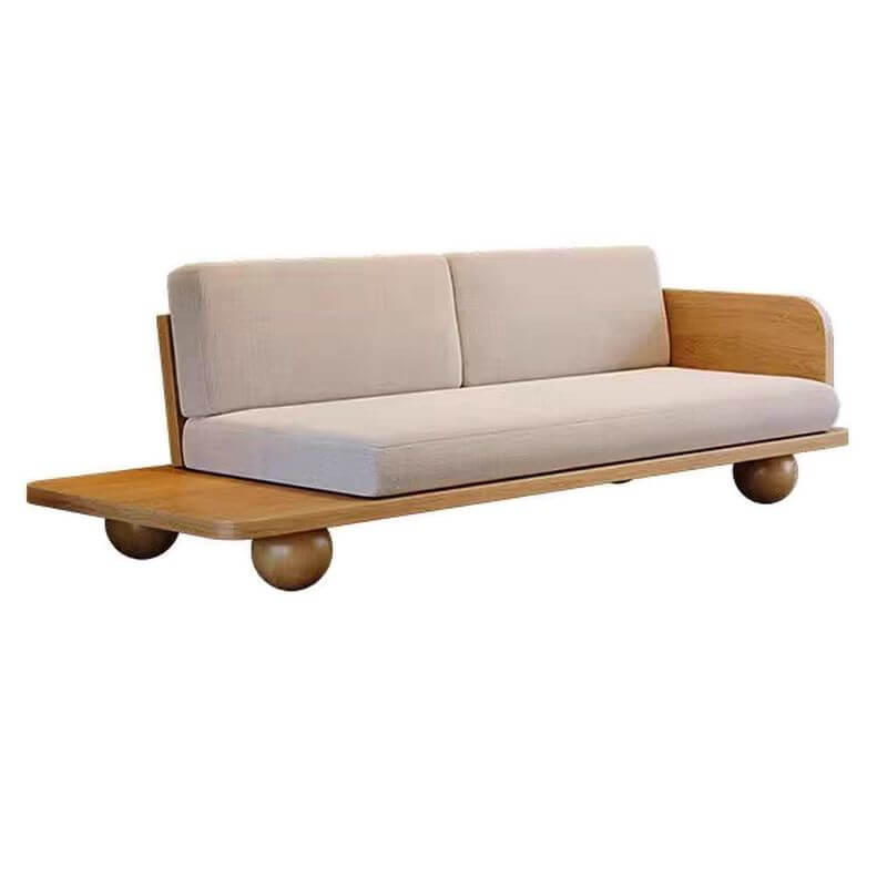 Minimalist Light Gray Settee with Loose Back & Removable Cushion - Modern Small Sofa for Living Room, Bedroom or Office - Perfect for Relaxing, Reading & Small Space Decor