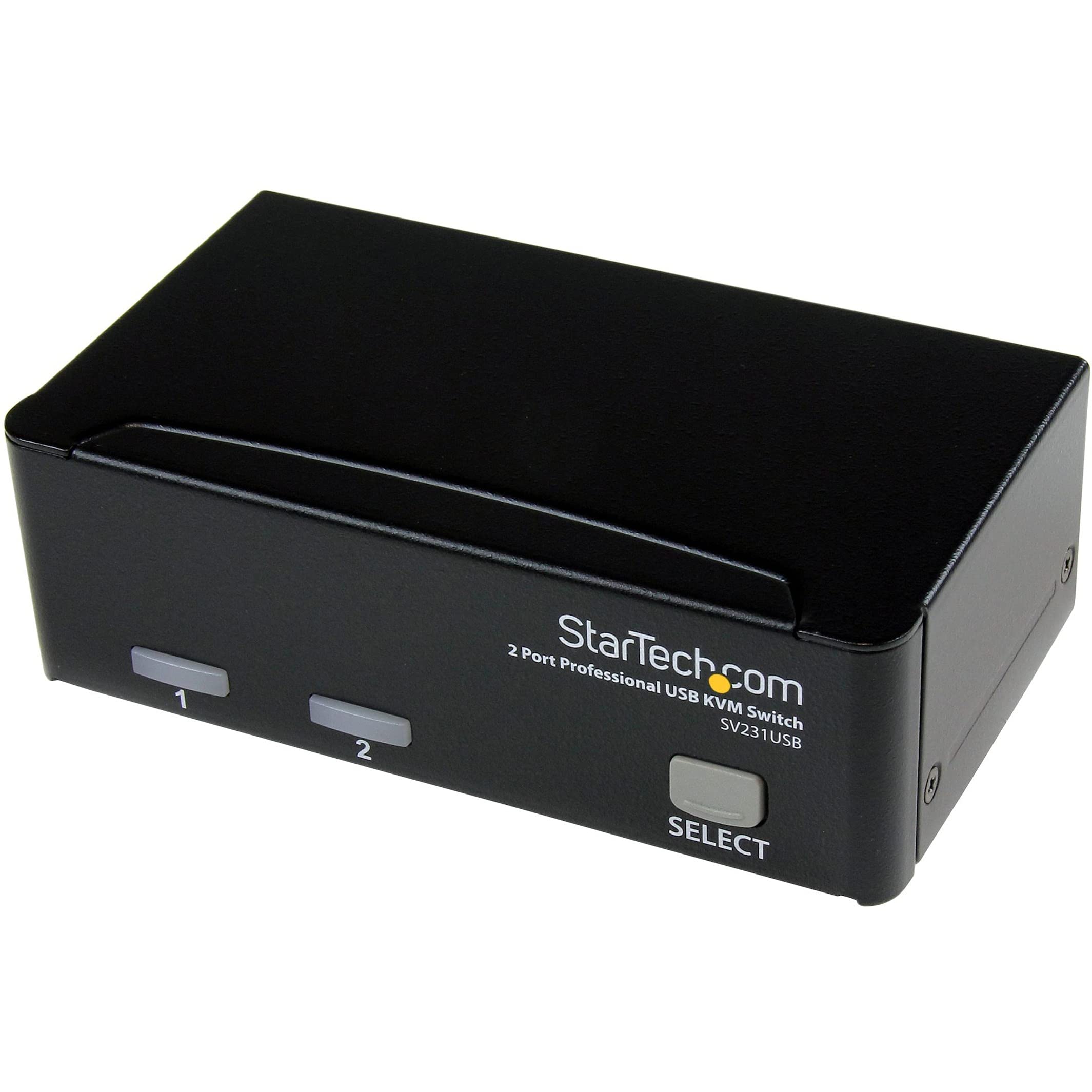 StarTech.com 2 Port USB KVM Switch with VGA Support - 1920x1440 Resolution - USB 2.0 Video Switcher (SV231USB) for Home Office & Multi-Computer Setup