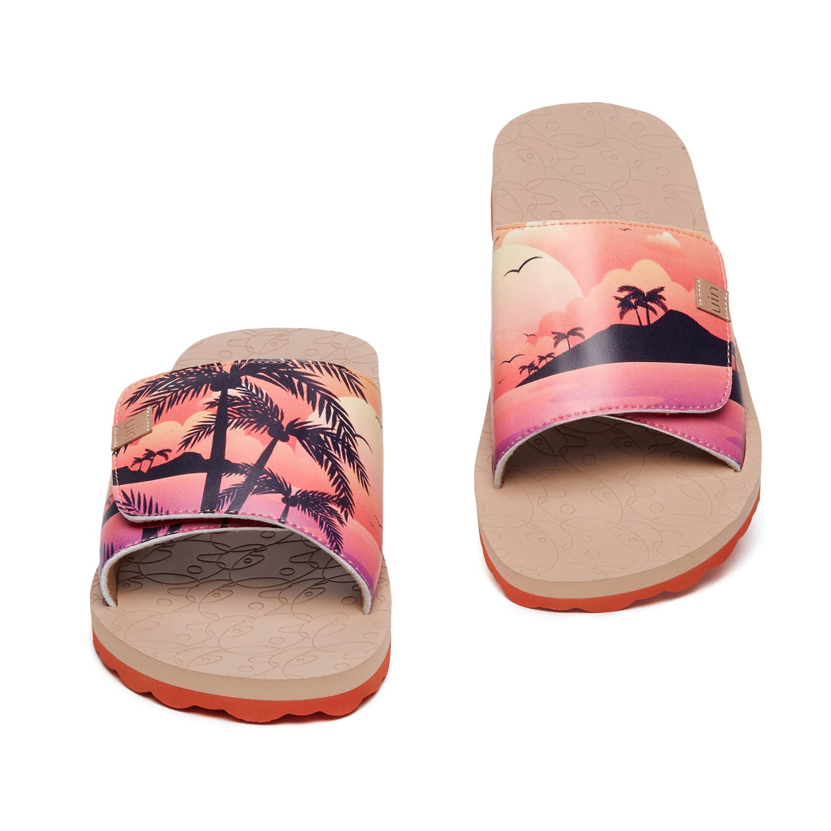 UIN Men's Flip Flops - Comfortable Beach Sandals with Artistic Painting Design for Summer Travel & Casual Wear - Perfect for Poolside, Vacation and Outdoor Activities