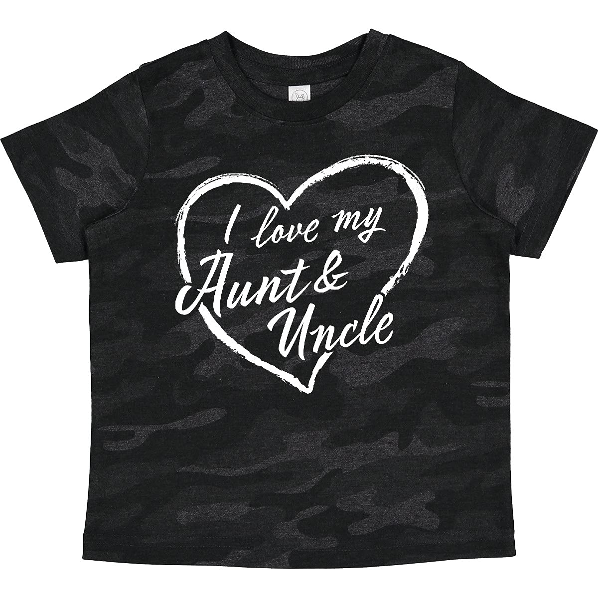 Inktastic I Love My Aunt and Uncle White Chalk Heart Toddler T-Shirt - Cute Family Outfit for Toddlers, Perfect for Family Reunions & Special Occasions