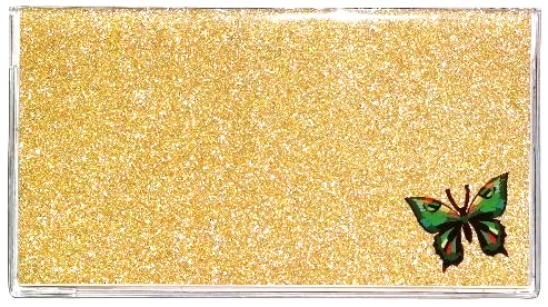 Gold with Green Butterfly
