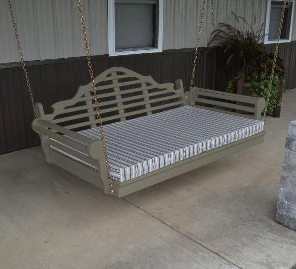 Yellow Pine Marlboro Swingbed by A & L Furniture - Outdoor Porch Swing Bed for Relaxing in Your Garden, Patio, or Backyard