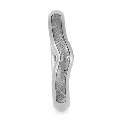 Gibeon Meteorite & Titanium Comfort-Fit Engagement Ring for Men & Women - 3.5mm Brushed Unisex Wedding Band - Perfect for Proposals, Anniversaries & Unique Jewelry Gifts