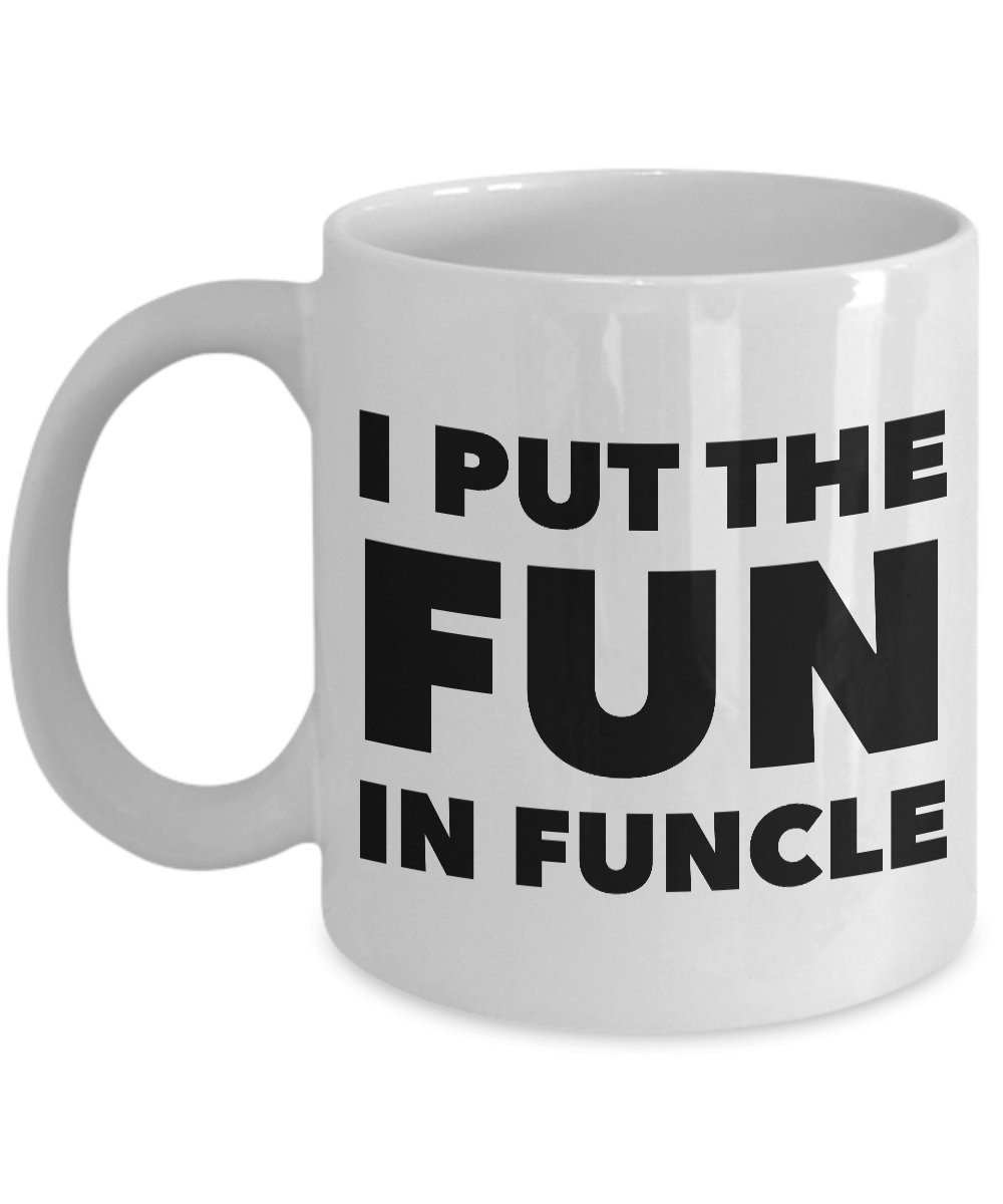 Funcle Gift Mug - Funny Ceramic Coffee Cup with 'I Put The Fun in Funcle' Design - Perfect for Uncle Birthday, Father's Day & Office Humor Gifts