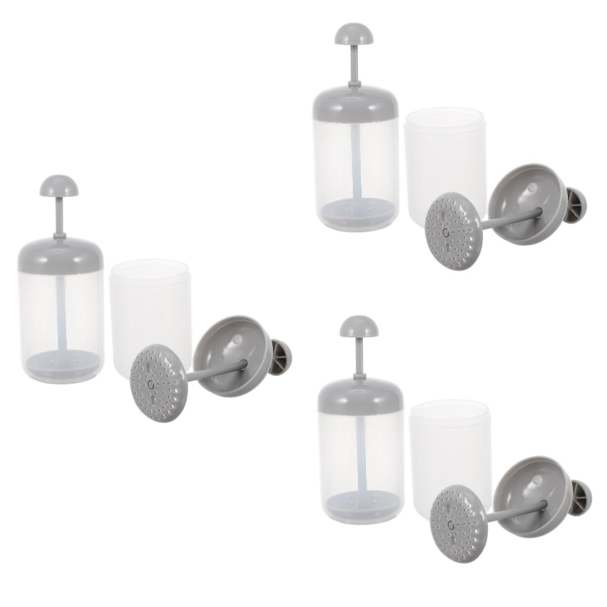 Minkissy 6-Piece Foaming Cup Set - Reusable Bubble Foam Maker for Facial Cleansing & Shampoo | Grey PP Plastic | Perfect for Shower, Spa & Skincare Routine