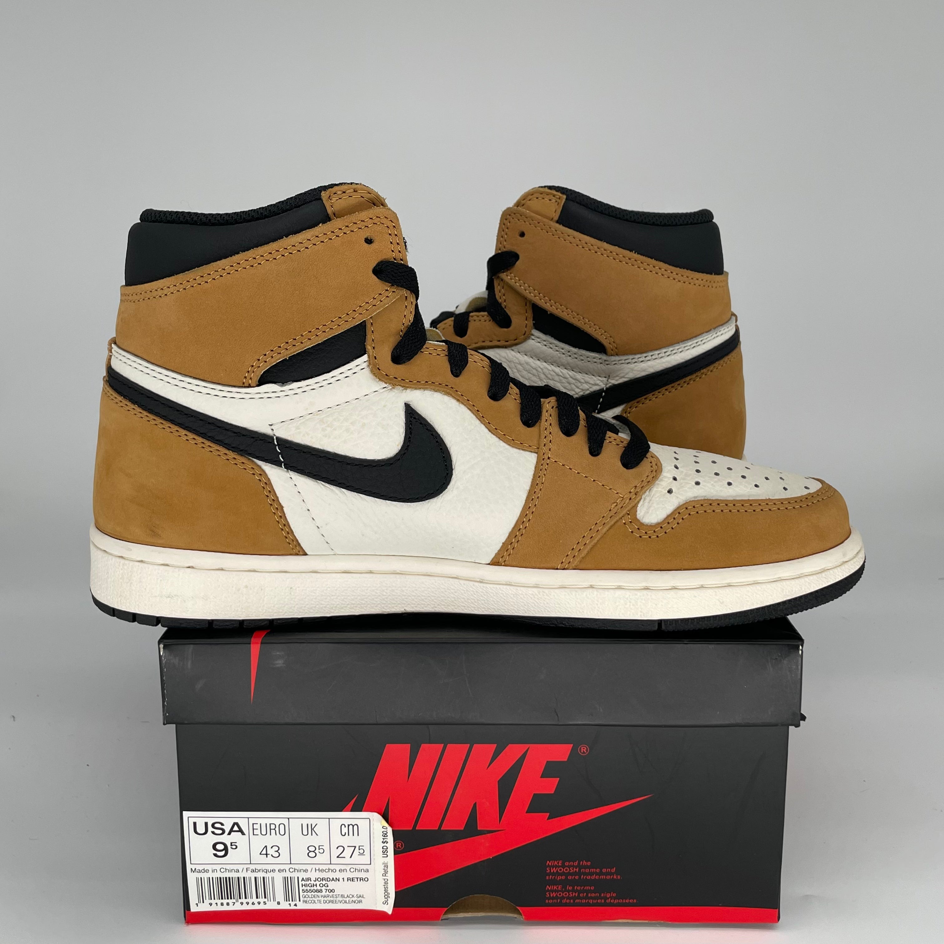 AIR JORDAN 1 ROOKIE OF THE YEAR Retro Basketball Shoes - Men's Size 9.5 (555088-700) - Perfect for Sneaker Collectors & Streetwear Fashion