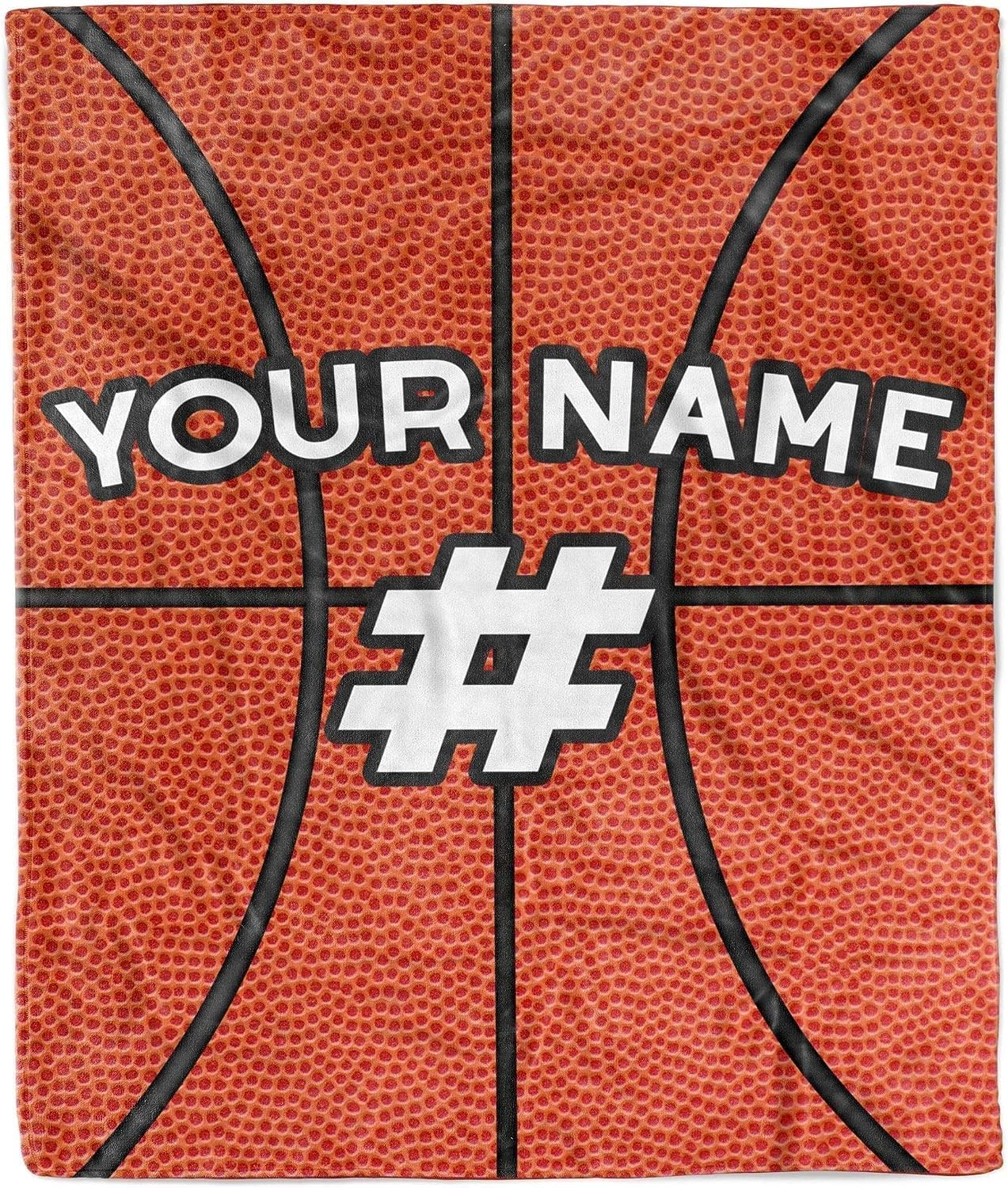 Custom Basketball Blanket with Name & Number - Personalized Sports Gift for Boys - 50