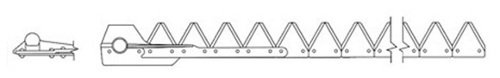 AZ958H 7 Foot 12 Gauge Top Serrated Sickle Blade Replacement for John Deere Mowers - Perfect for Agricultural Fields, Hay Cutting & Farm Maintenance