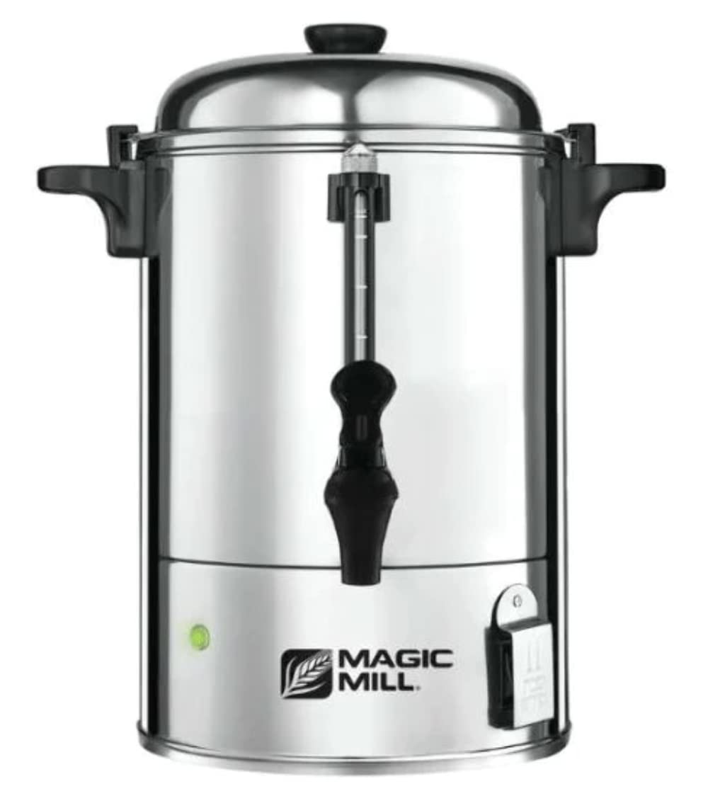 Magic Mill 25-Cup Hot Water Urn - Stainless Steel Electric Tea Kettle for Large Gatherings, Parties & Catering Events