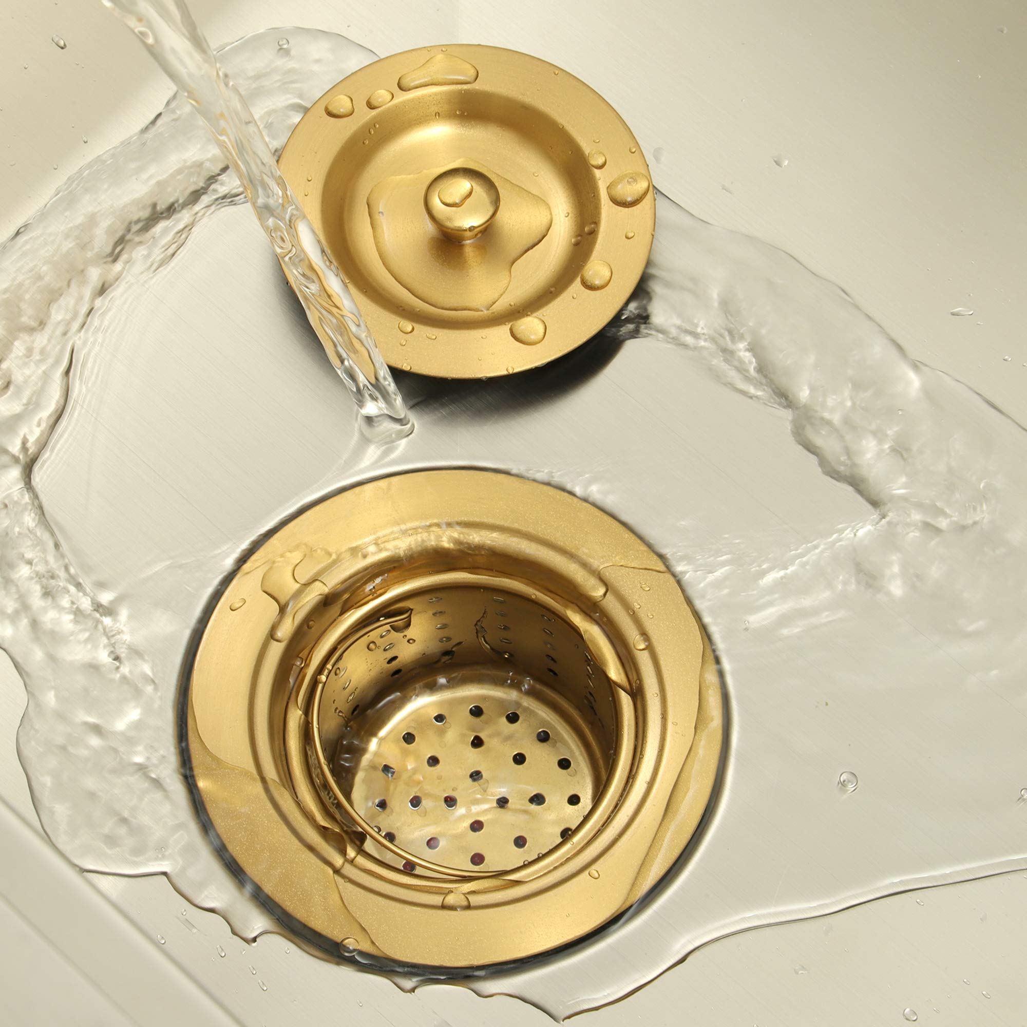 Premium Gold Kitchen Sink Drain Assembly - 3.5