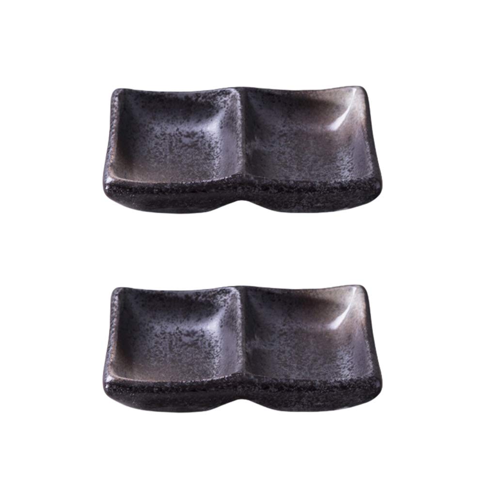 Hemoton 2-Piece Ceramic Soy Sauce Dipping Bowls - Mini Japanese Seasoning Dishes for Sushi, Snacks, Chips & Cooking | Perfect for Asian Cuisine, Dinner Parties & Home Kitchens