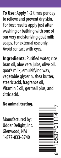 Udder Delight Queen Bee Goat Milk Lotion - 8 Fl Oz (240ml) Natural Moisturizing Hand & Body Lotion for Dry Skin - Perfect for Daily Hydration & Spa Relaxation at Home