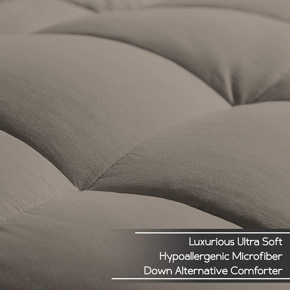Bare Home King Sheet Set - 1800 Ultra-Soft Microfiber Bed Sheets & Comforter Set (King, Taupe) - All Season Luxury Bedding for Master Bedroom, Guest Room & Hotel Use
