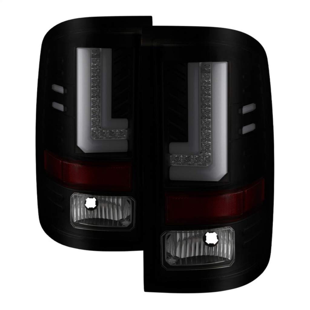 GMC Sierra 1500 2016-2017 Spyder LED Tail Lights Pair with Black Smoke Light Bar (Part# 5083784) - Upgrade Your Truck's Style & Night Visibility for Off-Roading & Daily Driving