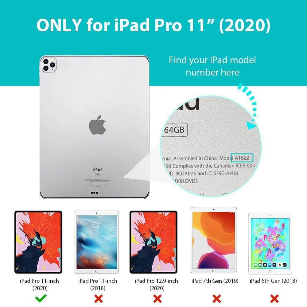 2020 iPad Pro 11 Case with Pencil Holder - Ultra Slim Smart Cover with Smooth Back Protection - Perfect for Work, Study & Creative Drawing