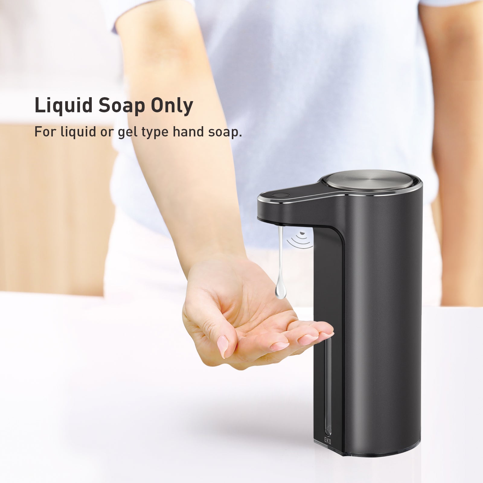 Smart Automatic Liquid Soap Dispenser - Touchless, USB Rechargeable, Dark Gray - Perfect for Kitchen, Bathroom & Office Hygiene