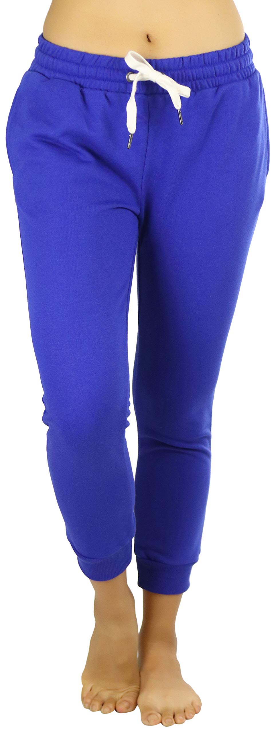 ToBeInStyle Women's French Terry Capri Jogger Pants with Drawstring Waistband - Comfortable Lounge Pants for Yoga, Running & Casual Wear