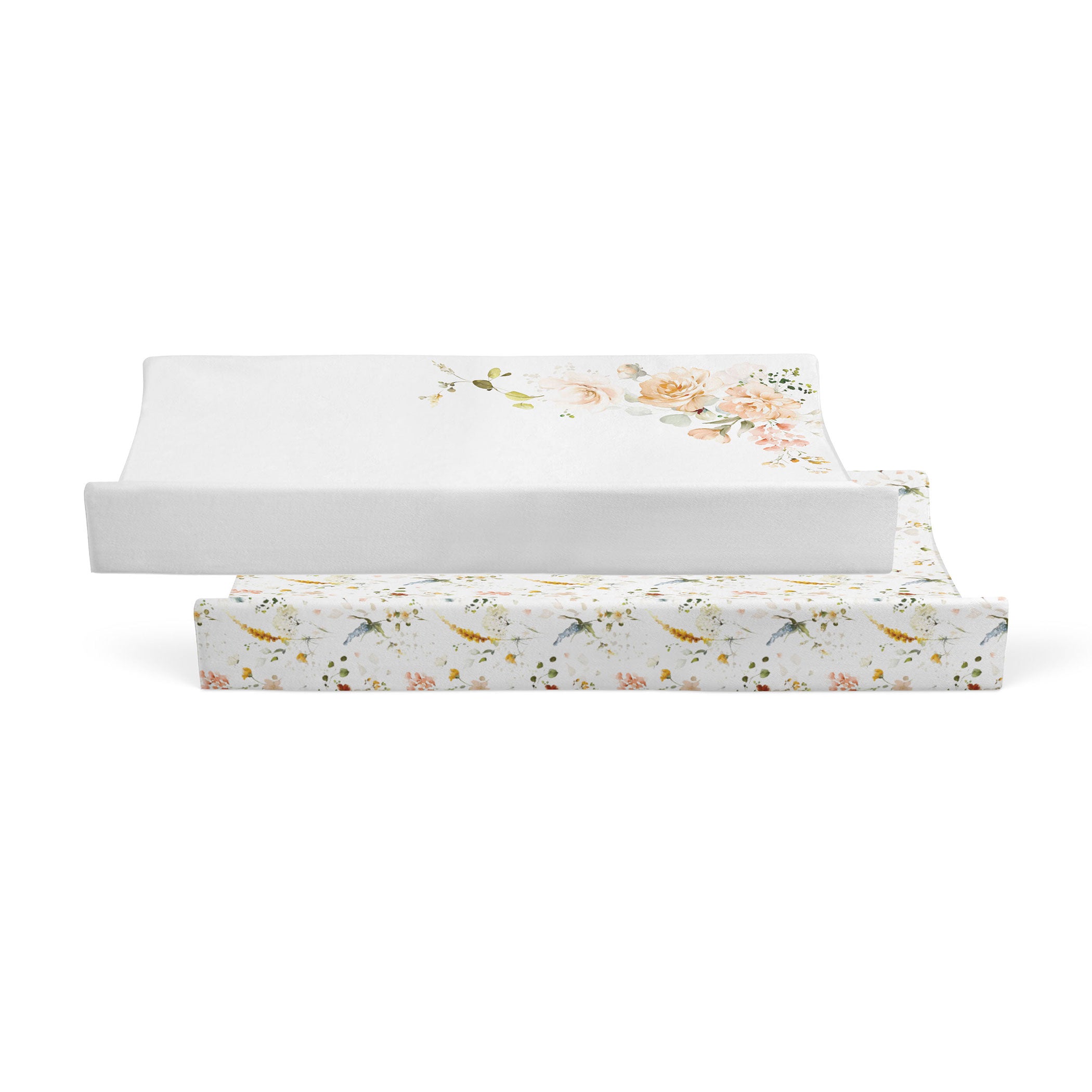 Peonies Bamboo 2-Pack Waterproof Changing Pad Covers - Soft & Absorbent for Baby Diaper Changes, Nursery Essentials