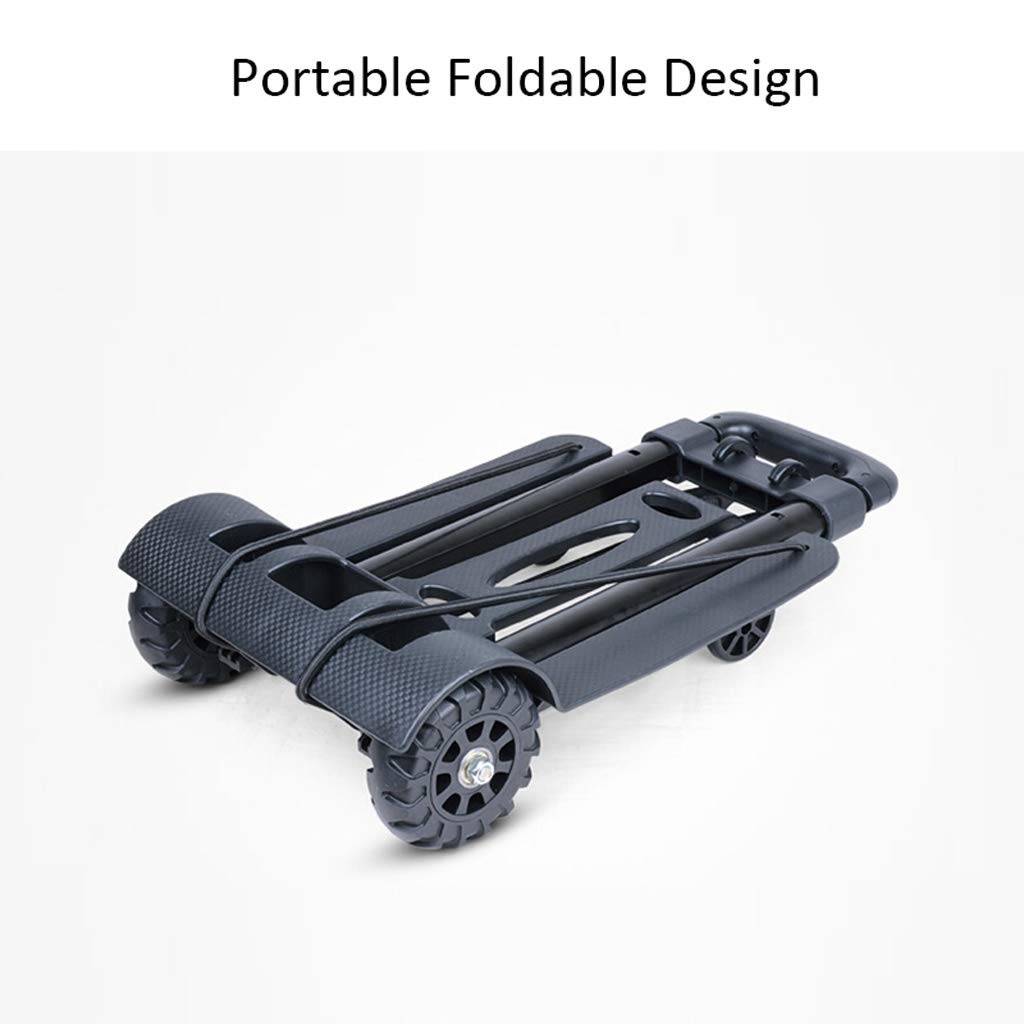Foldable Collapsible Wagon Cart - 4 Wheel Portable Shopping Trolley with Aluminum Alloy Frame (25-97cm) - Perfect for Grocery Shopping, Beach Trips, Camping & Home Use