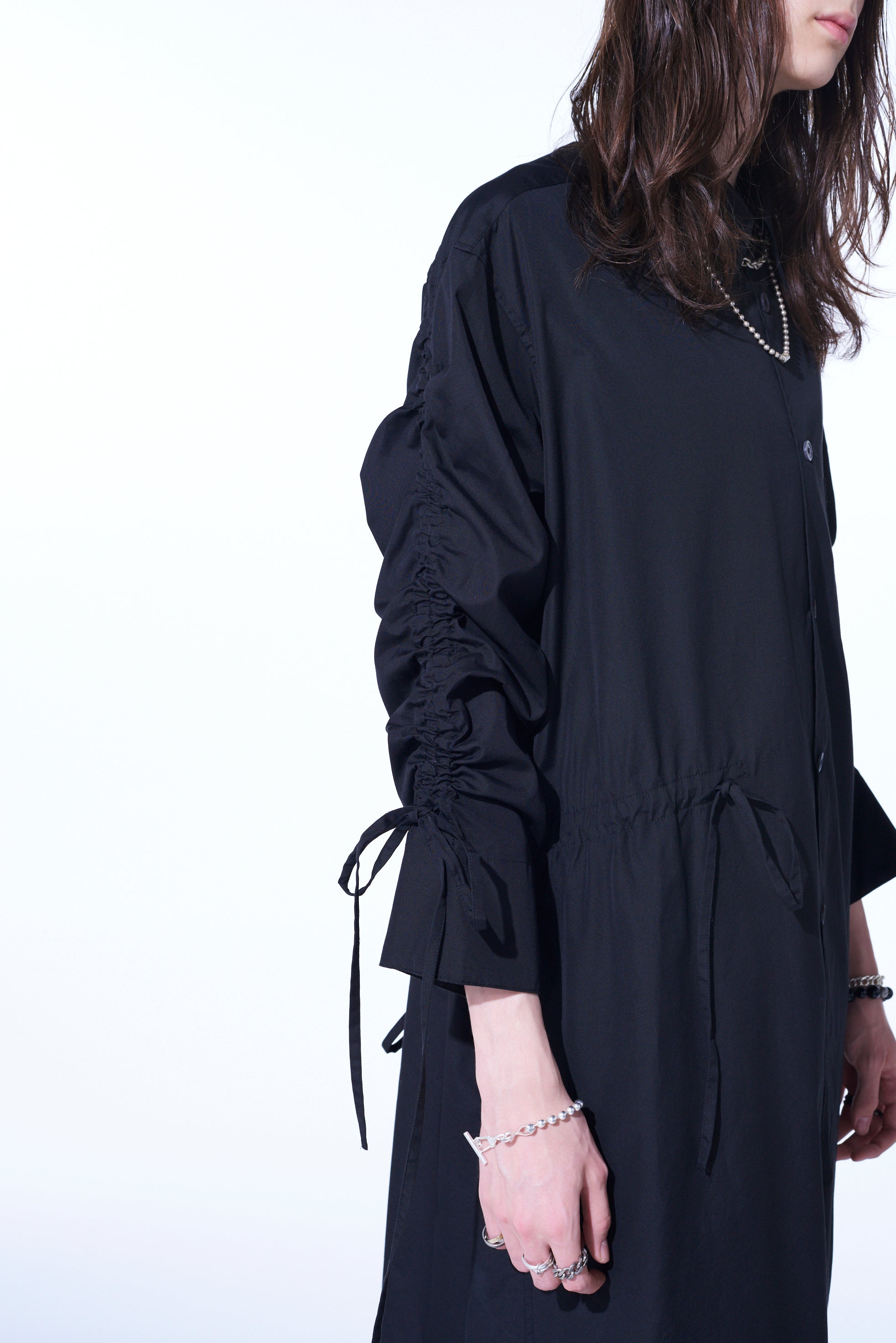 Oversized Cotton Broadcloth Long Shirt with Gathered Strings - Comfortable Loose Fit Casual Top for Women | Perfect for Layering, Beach Cover-Up & Everyday Wear