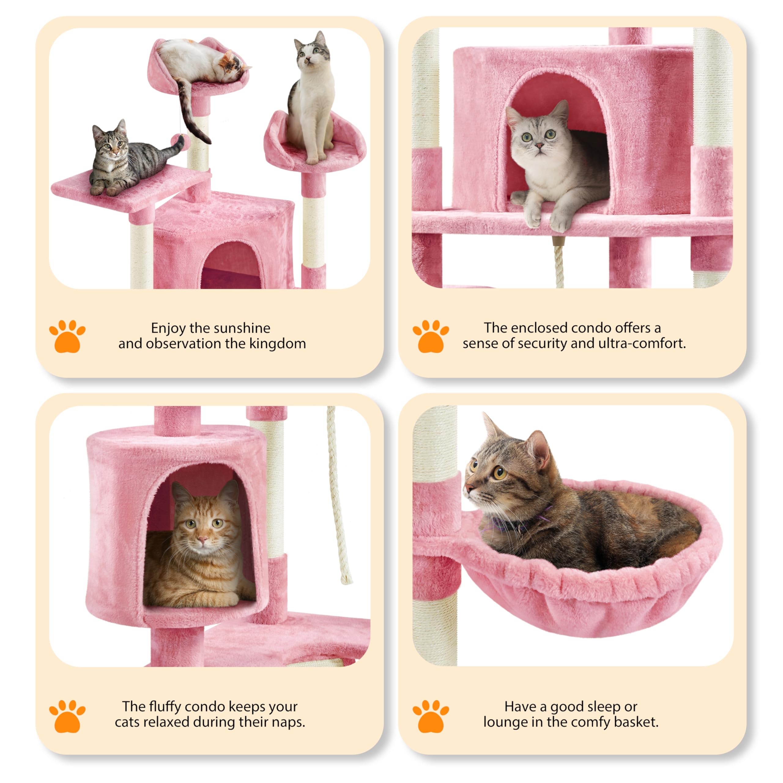 Yaheetech 79 Inch Multi-Level Cat Tree Tower with Scratching Posts - Sturdy Cat Furniture for Indoor Cats & Kittens - Perfect for Play, Climbing, and Relaxing in Your Home or Apartment