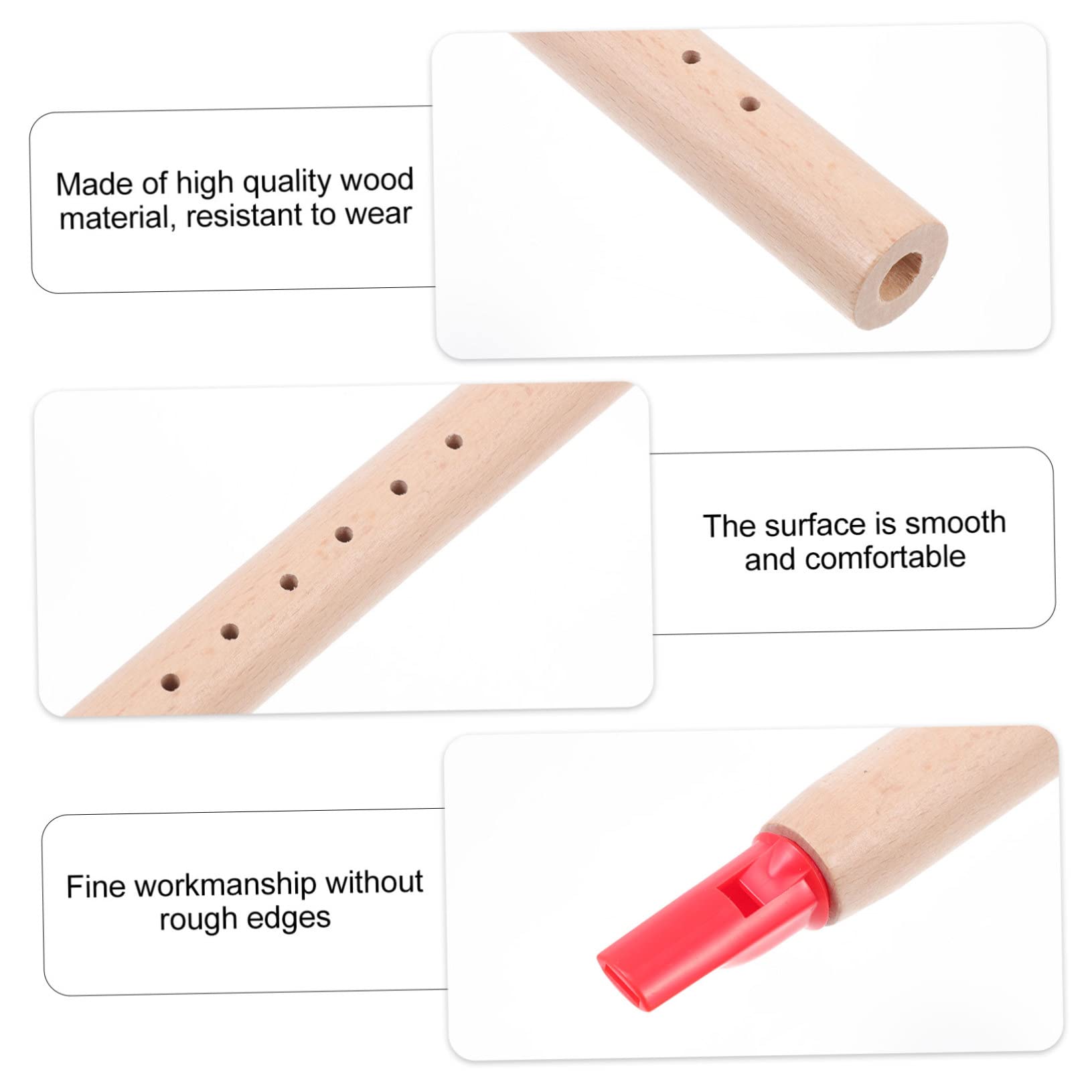 ORFOFE 1 Piece Professional Beech Wood Clarinet Flute Toy - Musical Instrument for Kids & Beginners, Red Wooden Flute for Children's Music Education & Playtime Fun