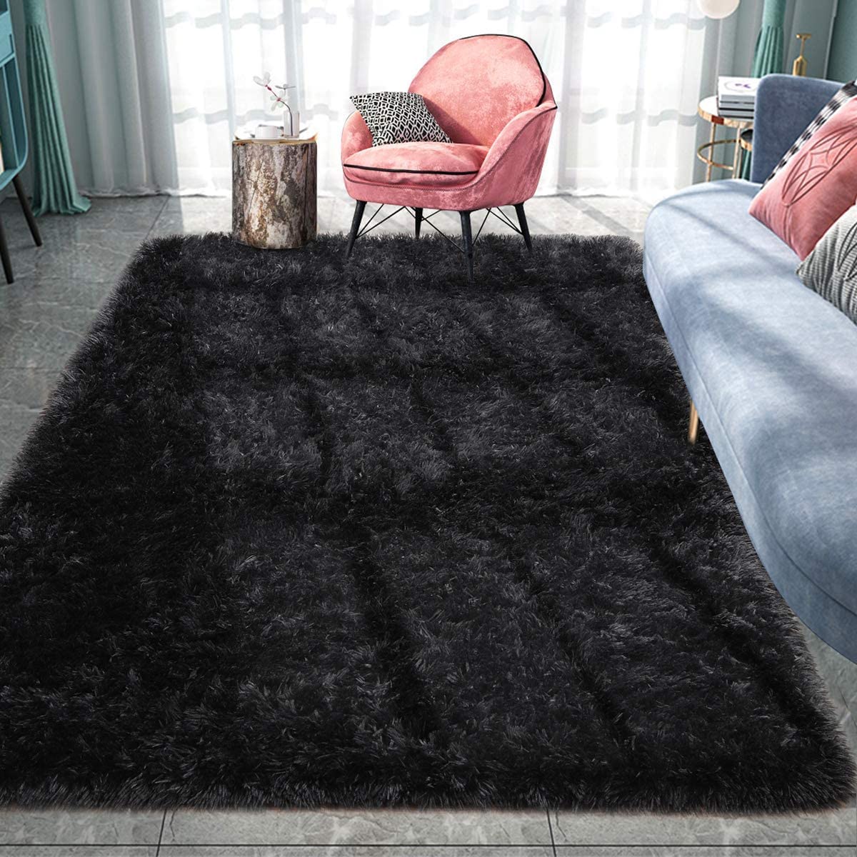 FOMT Ultra Soft Fluffy Shaggy Area Rug - Plush Living Room, Bedroom, Kids Room & Nursery Carpet - Cozy Furry Throw Rug for Boys & Girls - Home Decor Fuzzy Rug (100cm x 160cm) - Perfect for Playrooms, Dorm Rooms & Cozy Spaces