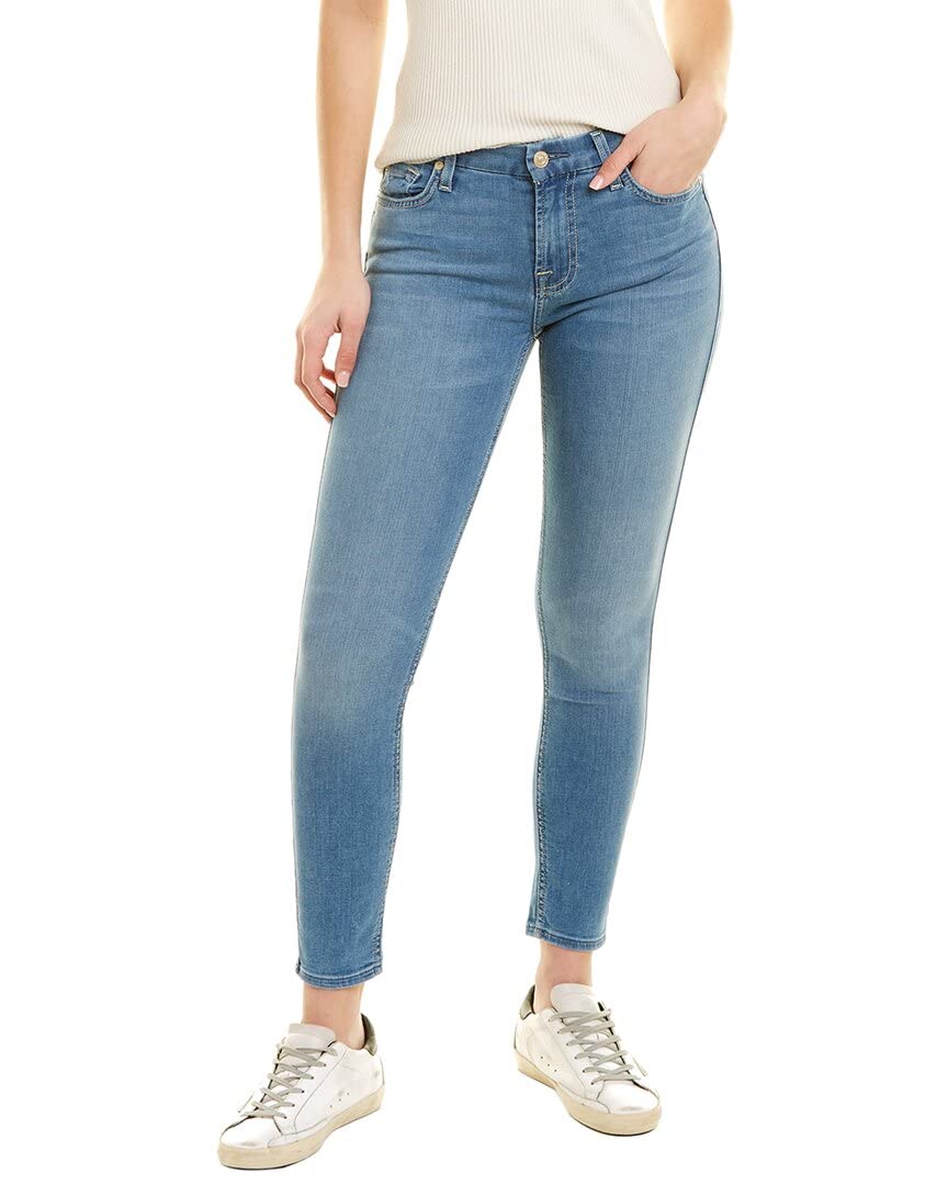 7 For All Mankind Women's The Ankle Skinny Jeans - Stretch Denim Pants for Casual Wear & Night Out | Slim Fit High Waist Jeans for Women