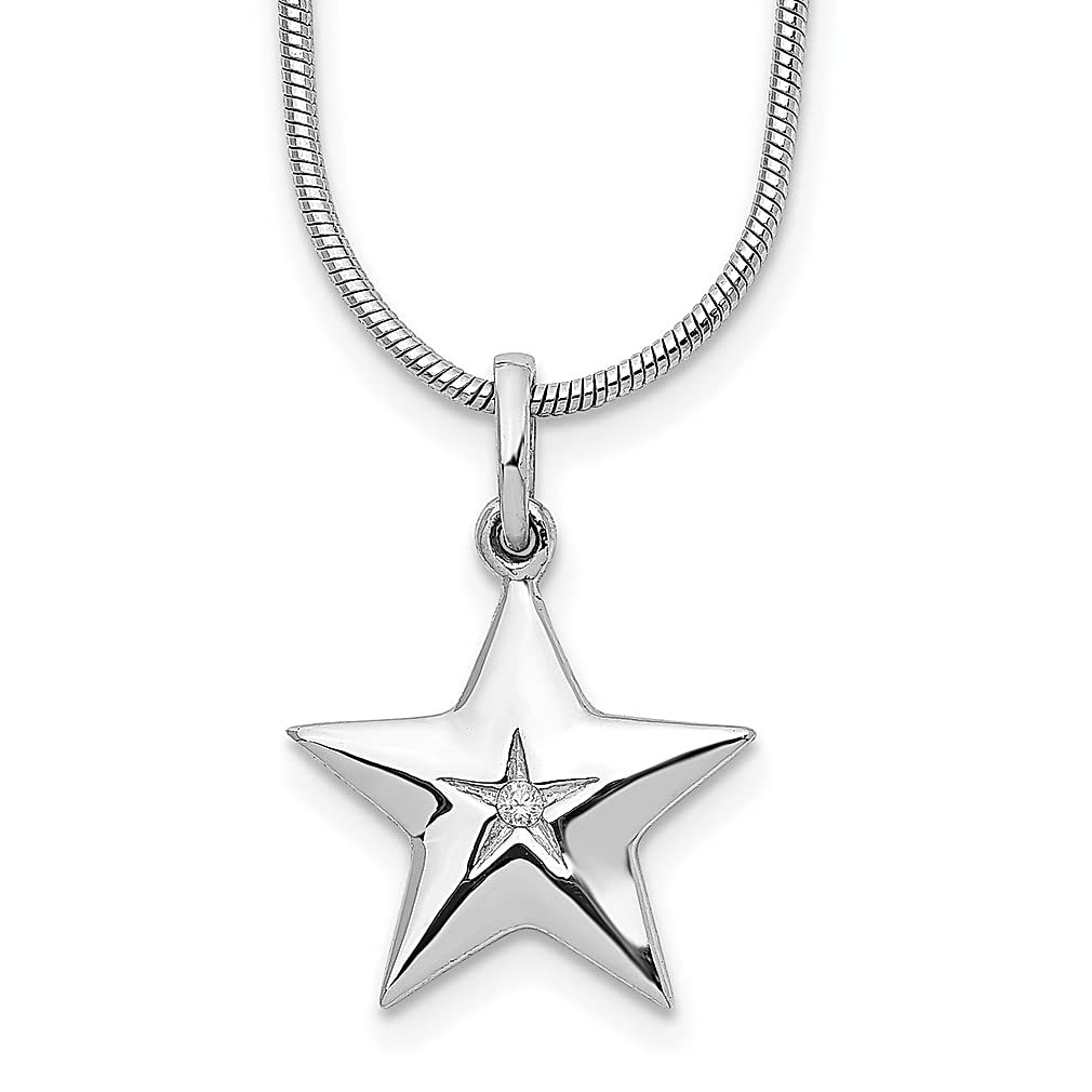 925 Sterling Silver 18 Inch Diamond Star Chain Necklace with 2 Extender Pendants - Celestial Fine Jewelry for Women | Perfect Gift for Her, Birthday, Anniversary & Special Occasions | Elegant Everyday Wear & Evening Accessories