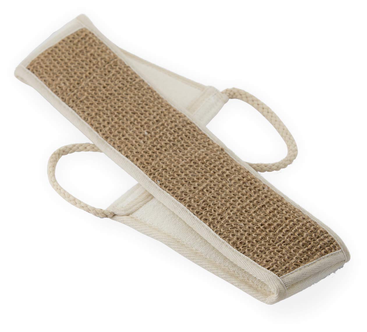 Eco Bath London Natural Ramie Back Strap - Exfoliating Back Scrubber with Handles, Premium Shower Bath Sponge Body Scrubber for Smooth Skin | Perfect for Spa, Home Use & Gift Giving