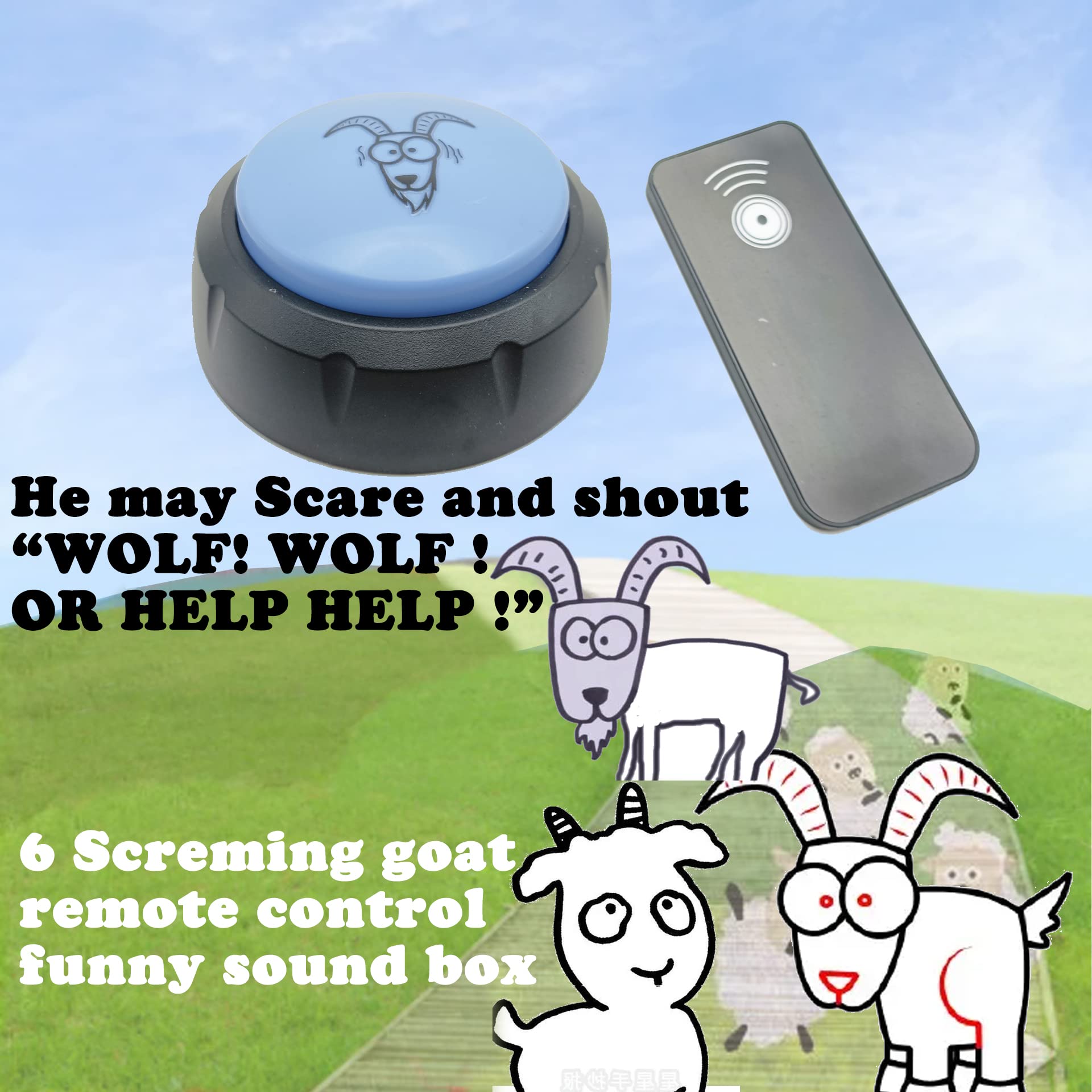 Funny Screaming Box Sound Machine - Prank Scaring Goat Button for Jokes & Gags | Perfect for Halloween Pranks, Office Humor & Party Gags