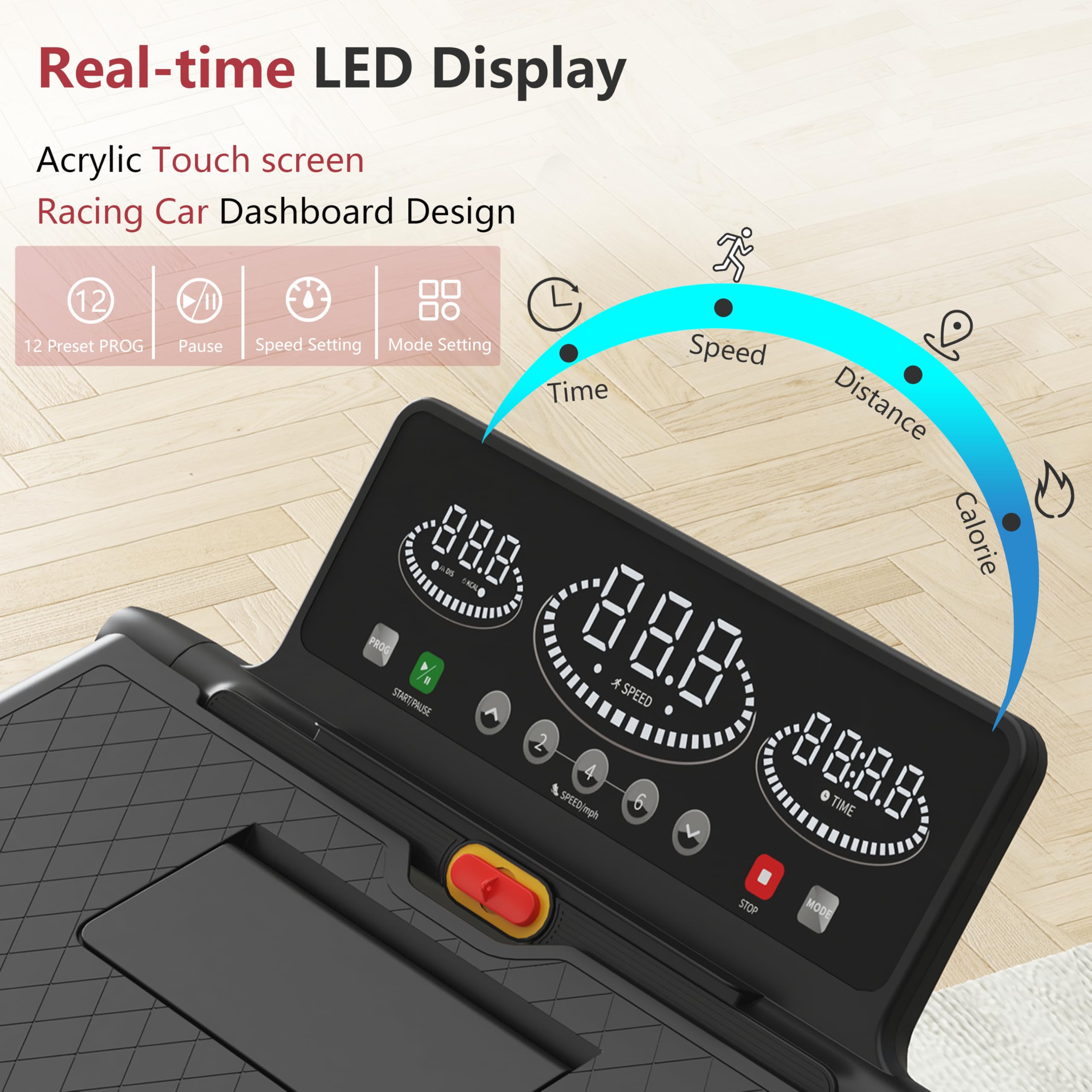 3 in 1 Under Desk Treadmill with Incline - Foldable Walking Pad with Removable Desk Workstation, 3.5HP Compact Treadmill for Home & Small Office - Wristband Remote Control - Perfect for Work from Home & Fitness Tracking