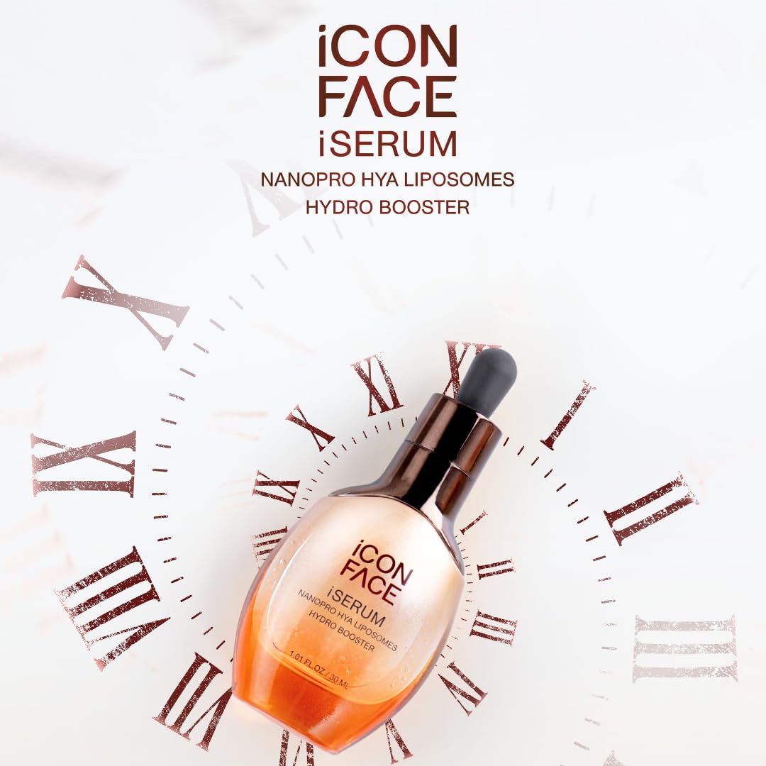 iCon Face iSerum - 20x Nano Hyaluronic Acid Anti-Aging Serum for Deep Hydration & Collagen Boost, 12-Hour Moisturizing with Natural Arbutin & Pearl Extract, 30ml | Perfect for Dry Skin, Wrinkles & Daily Skincare Routine