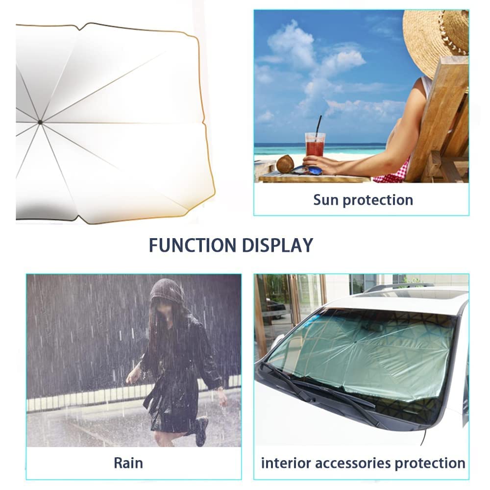 **Foldable Car Windshield Sun Shade Umbrella - UV Protection & Heat Blocking for Front Window (85x150cm) | Keep Your Car Cool in Summer | Perfect for Parking, Travel & Outdoor Use**