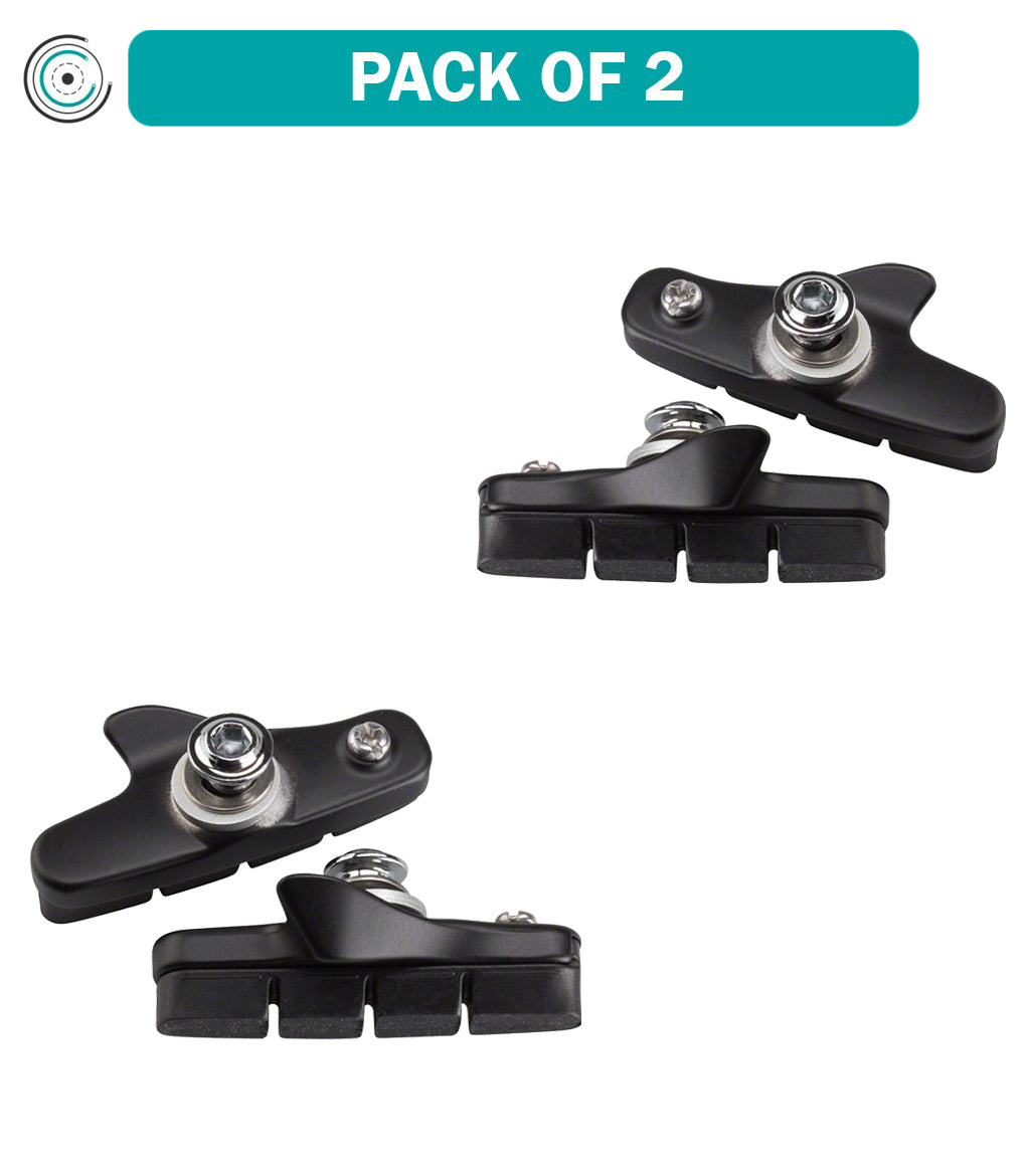 2 Pack Shimano 105 5800 L Road Brake Shoe Set - R55C4 Brake Pads with Aluminum Carrier (Black) | Perfect for Road Bikes, Cycling & Performance Braking