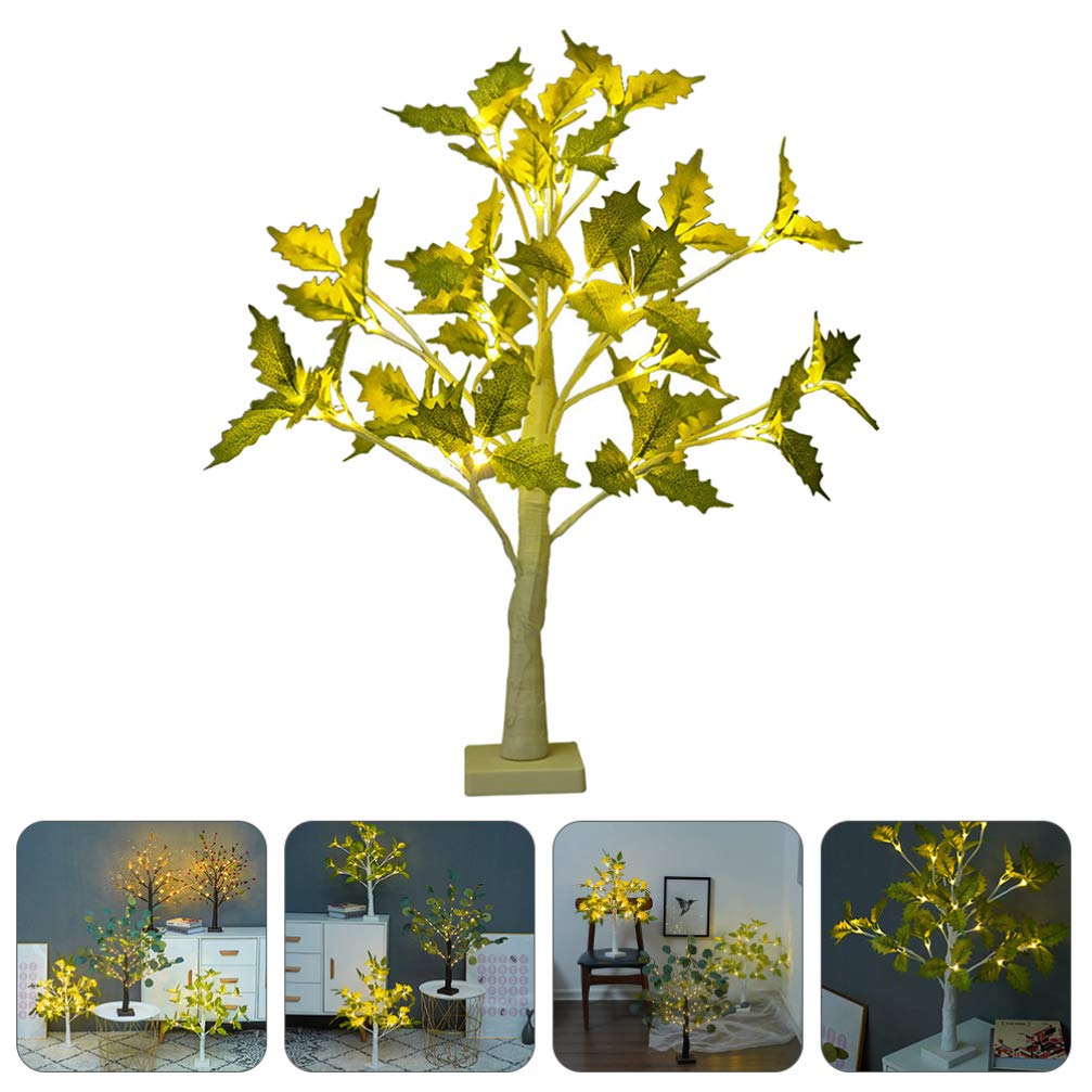 SOLUSTRE Maple Tree LED Night Light - DIY Bonsai Desk Lamp with Warm White Fairy Lights for Home Decor, Bedroom, Living Room, Office & Gift Giving