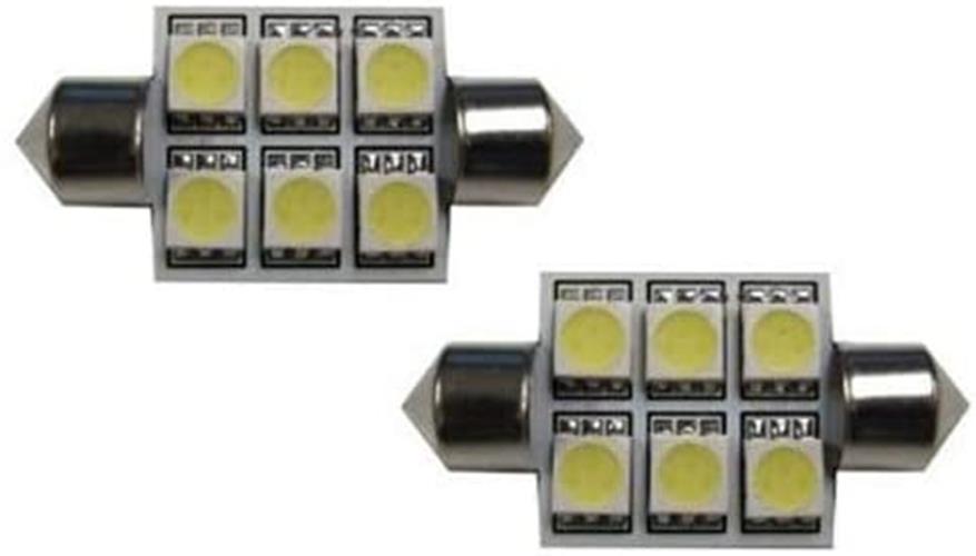 2-Pack Red 6 SMD LED Bulbs for Car Interior Dome Lights - 1.50 Inch (36mm) 6411 DE3425 Replacement - Perfect for Night Driving & Interior Ambiance Lighting