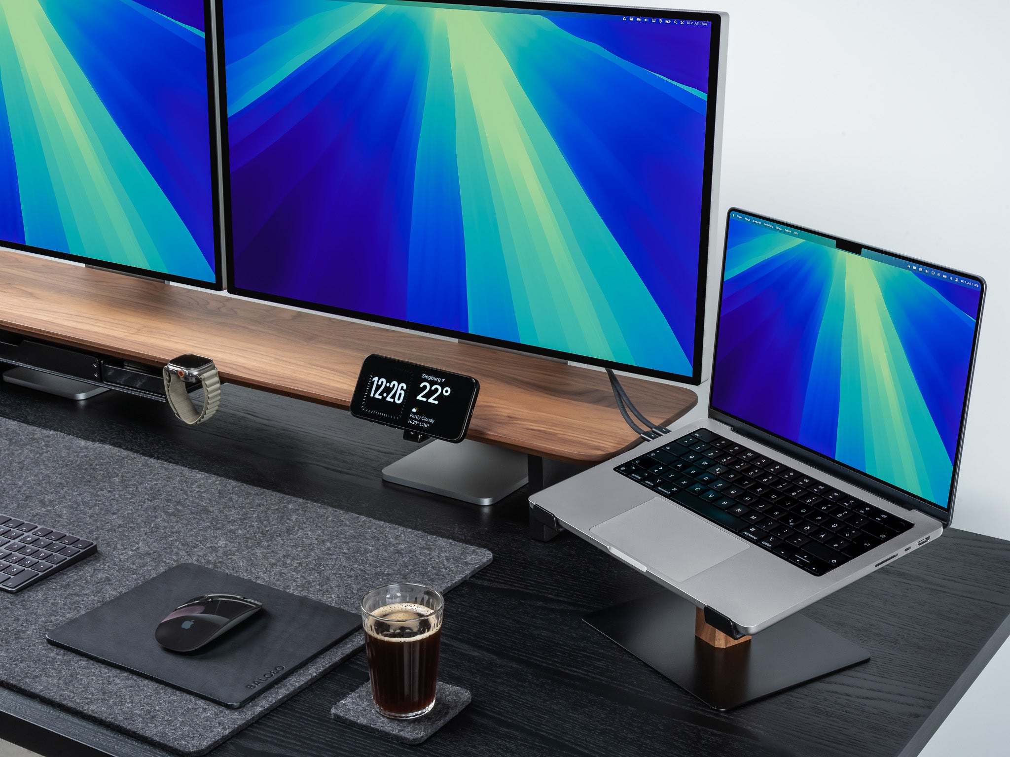 Ergonomic Adjustable Laptop Stand for Desk - Portable & Foldable Aluminum Computer Stand for MacBook, iPad, Notebook - Perfect for Home Office, Workstation & Travel Use