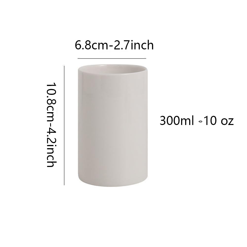 Ceramic Toothbrush Cup for Hotel & Home - Simple Bathroom Mouthwash Cup, Couple Set for Brushing Teeth, Milk & Yogurt Breakfast Cup - White | Perfect for Bathroom, Kitchen & Travel Use