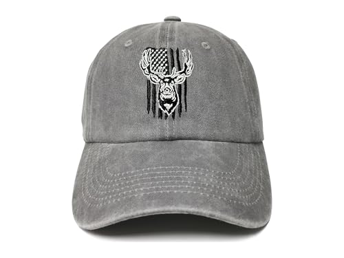 Deer Head American Flag (Washed Gray)